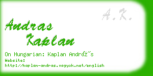 andras kaplan business card